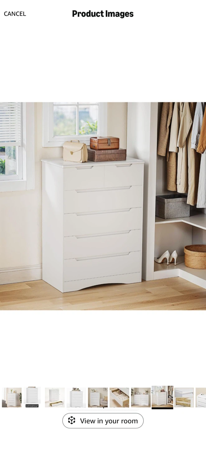 White 6-Drawer Dresser - photo 2