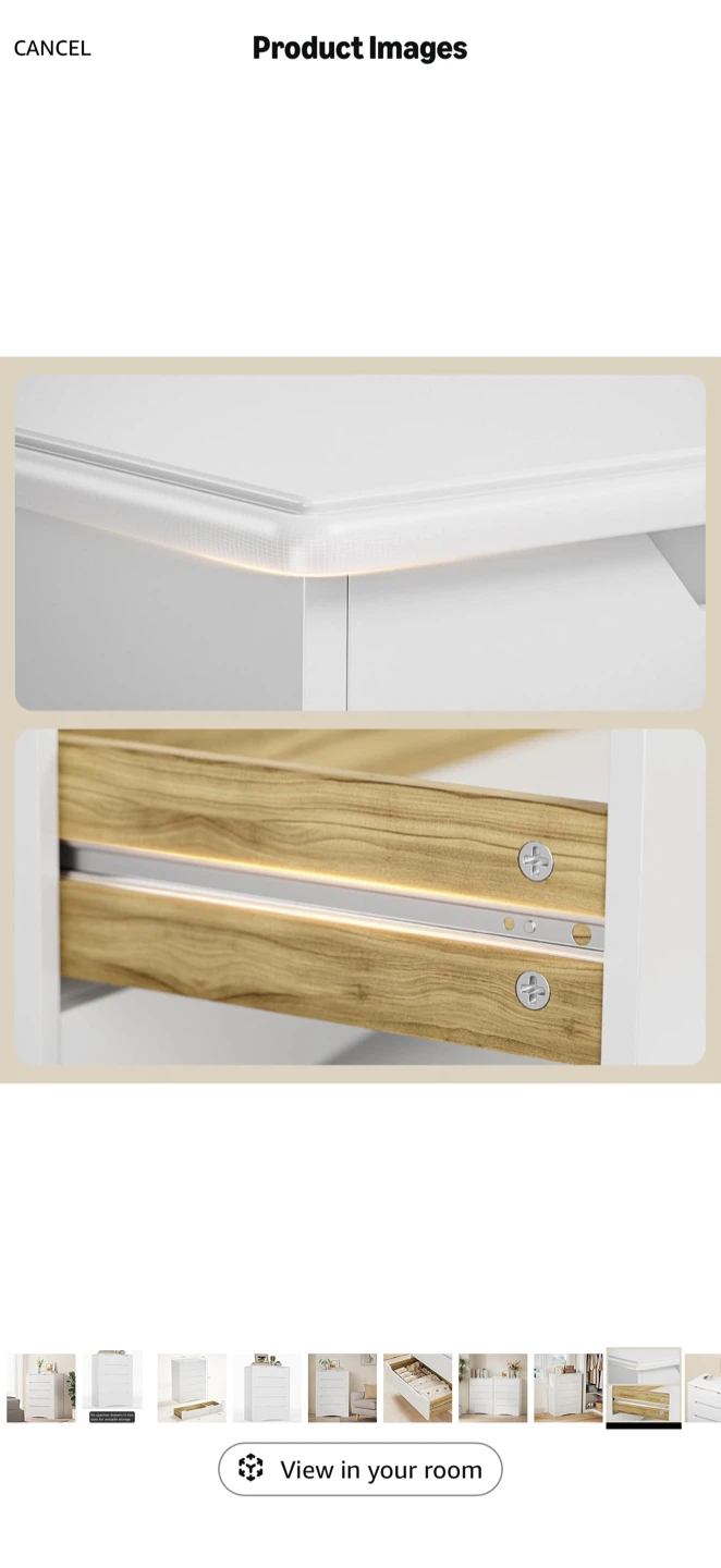 White 6-Drawer Dresser - photo 3