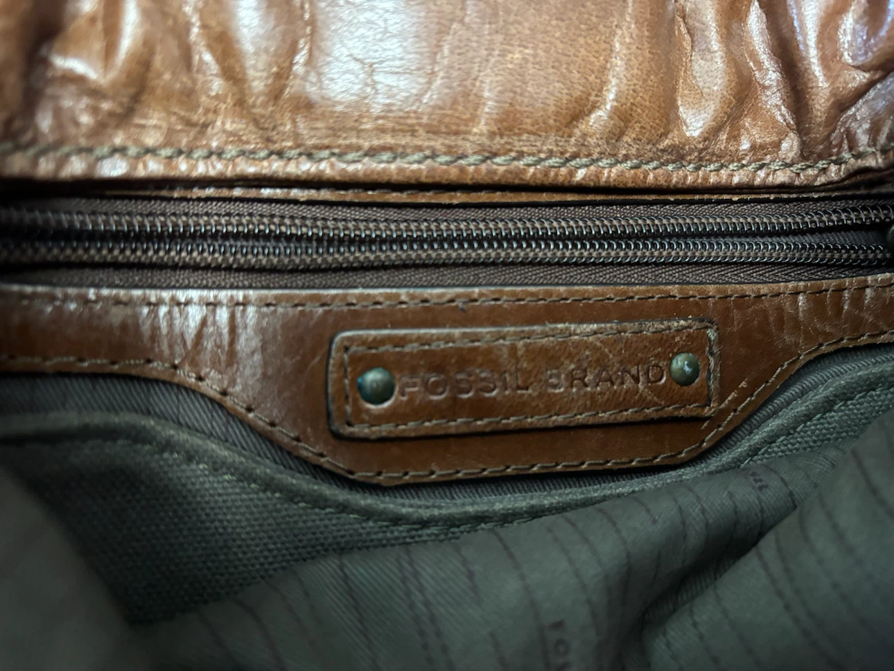 Fossil Brown Leather Crossbody Bag - photo 2