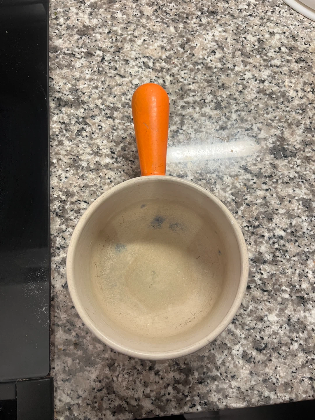 Vintage Le Creuset Cast Iron Enamel Orange Pot Sauce Pan - photo 3