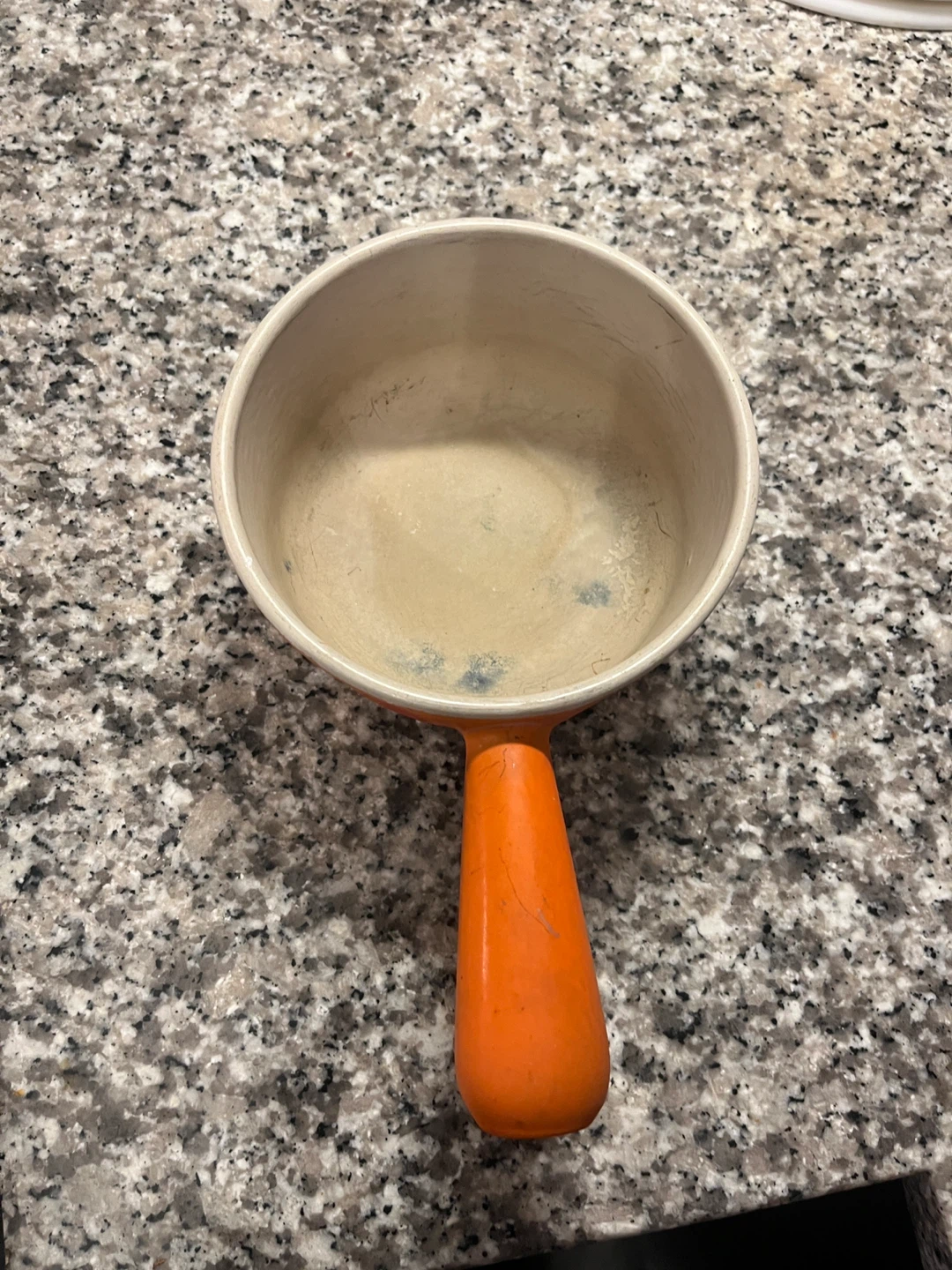 Vintage Le Creuset Cast Iron Enamel Orange Pot Sauce Pan - photo 5