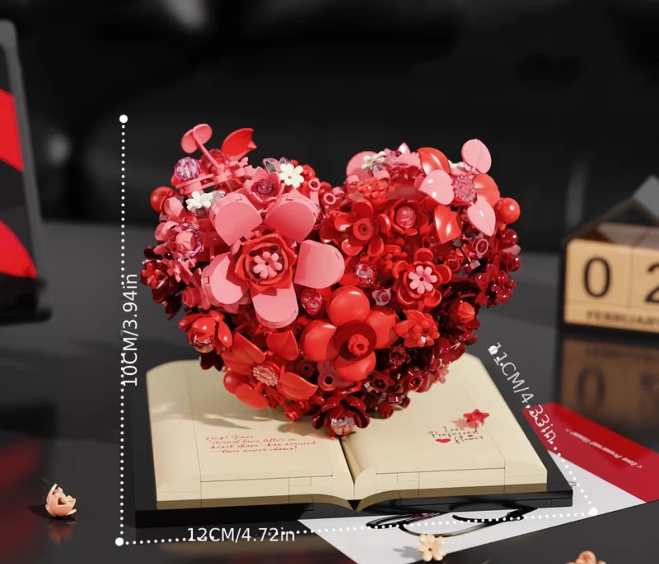 Pink Brick Flower Heart Building Block Set - photo 2