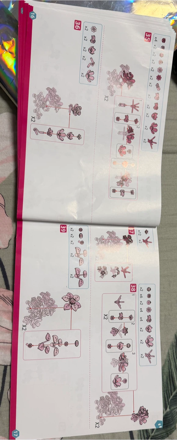 Pink Brick Flower Heart Building Block Set - photo 5