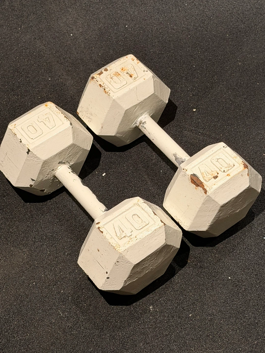 Pair of 40 lb Hex Dumbbells