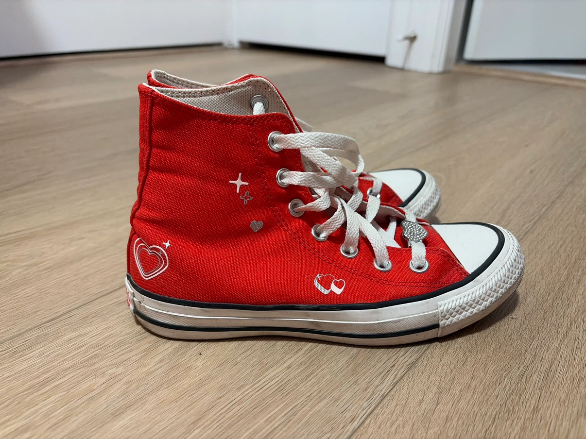Converse Chuck Taylor High Top Red Heart Sneakers