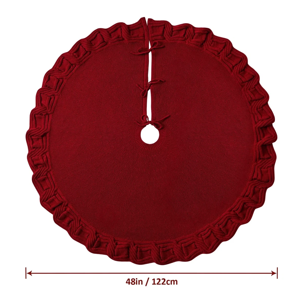 Red Knitted Christmas Tree Skirt - photo 3