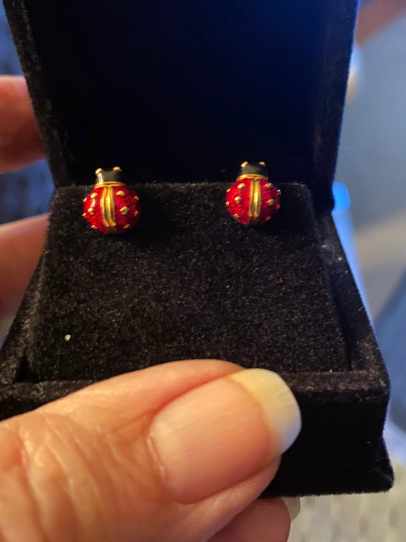 Vintage Joan Rivers Ladybug Stud Earrings - photo 2