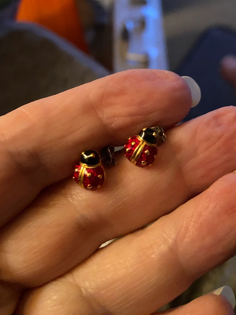 Vintage Joan Rivers Ladybug Stud Earrings - photo 4