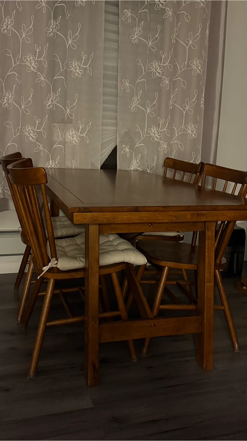Wooden Dining Table and Chairs Set