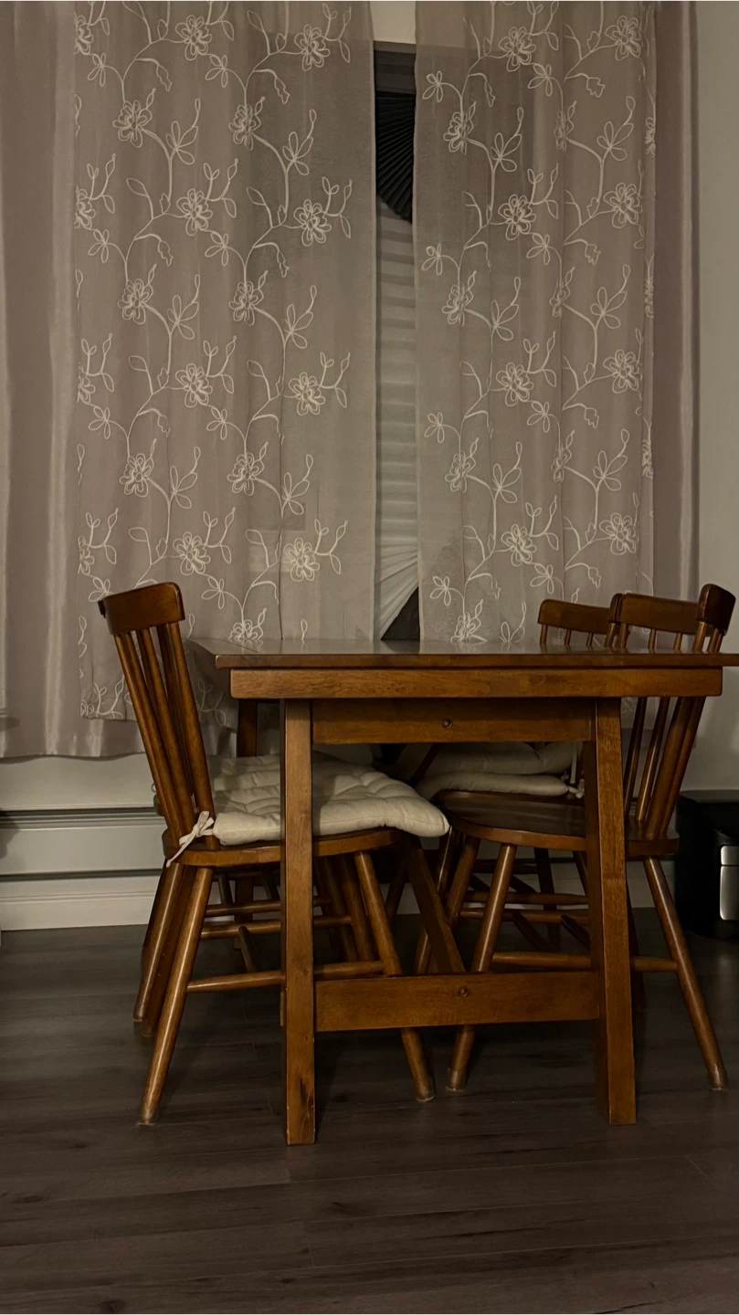 Wooden Dining Table and Chairs Set - photo 2