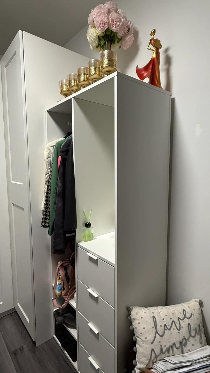 White Storage Unit with Drawers and Shelving - photo 2