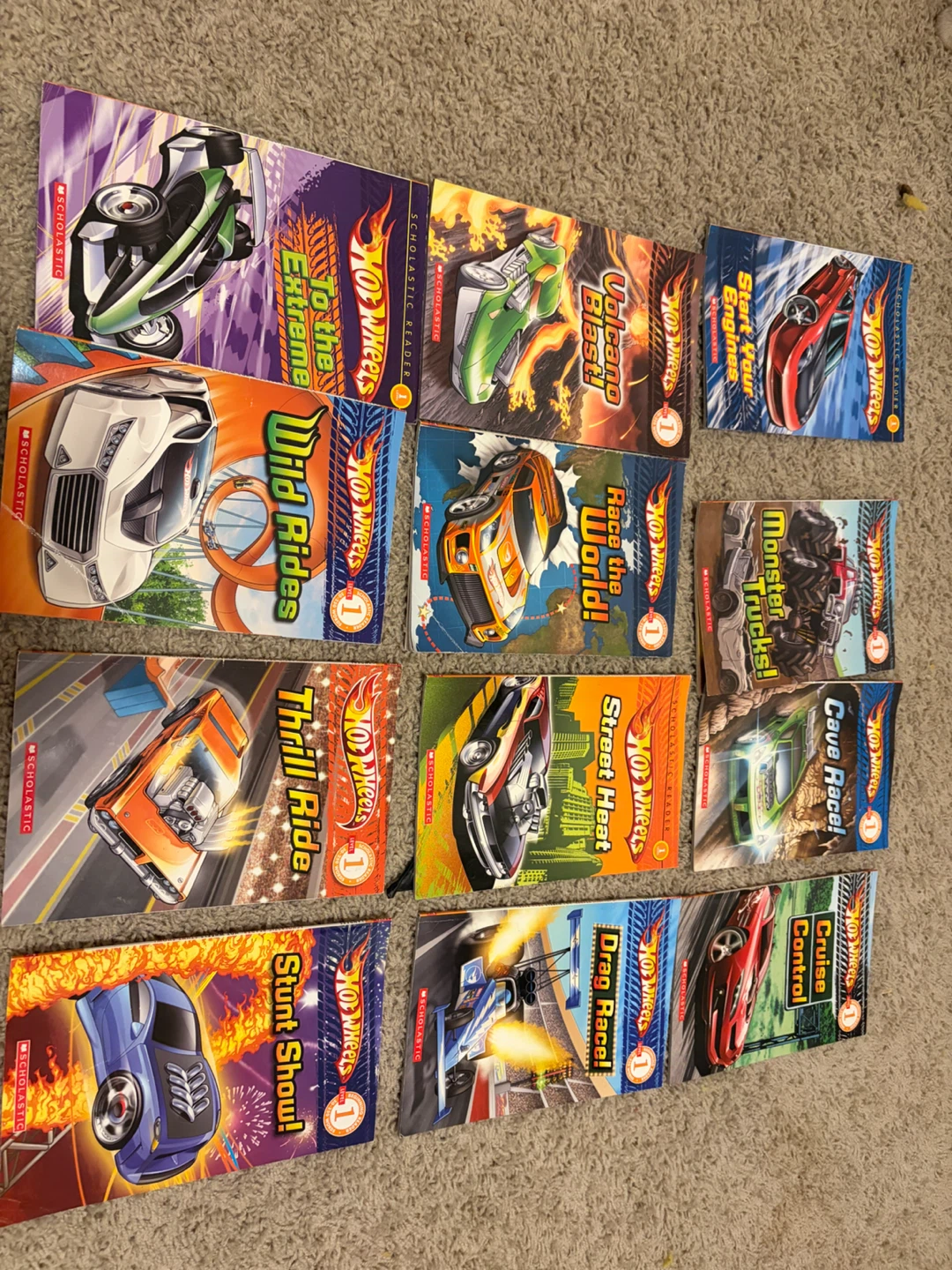 12 Hot Wheels Scholastic Readers Level 1 Books