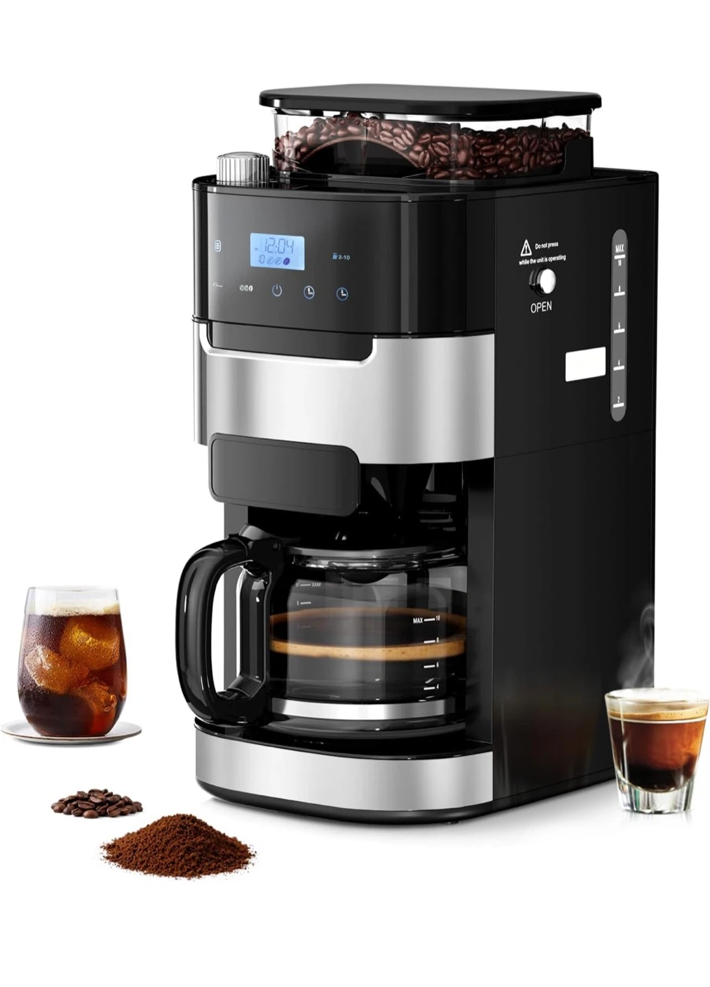 Drip Coffee Maker with Integrated Grinder