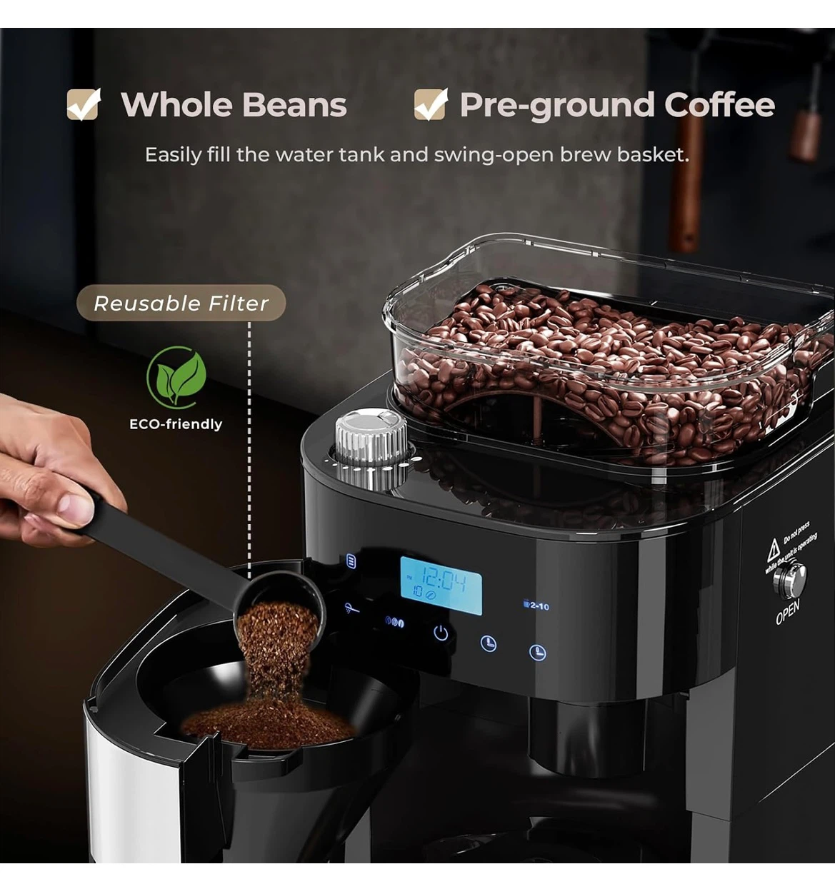Drip Coffee Maker with Integrated Grinder - photo 4