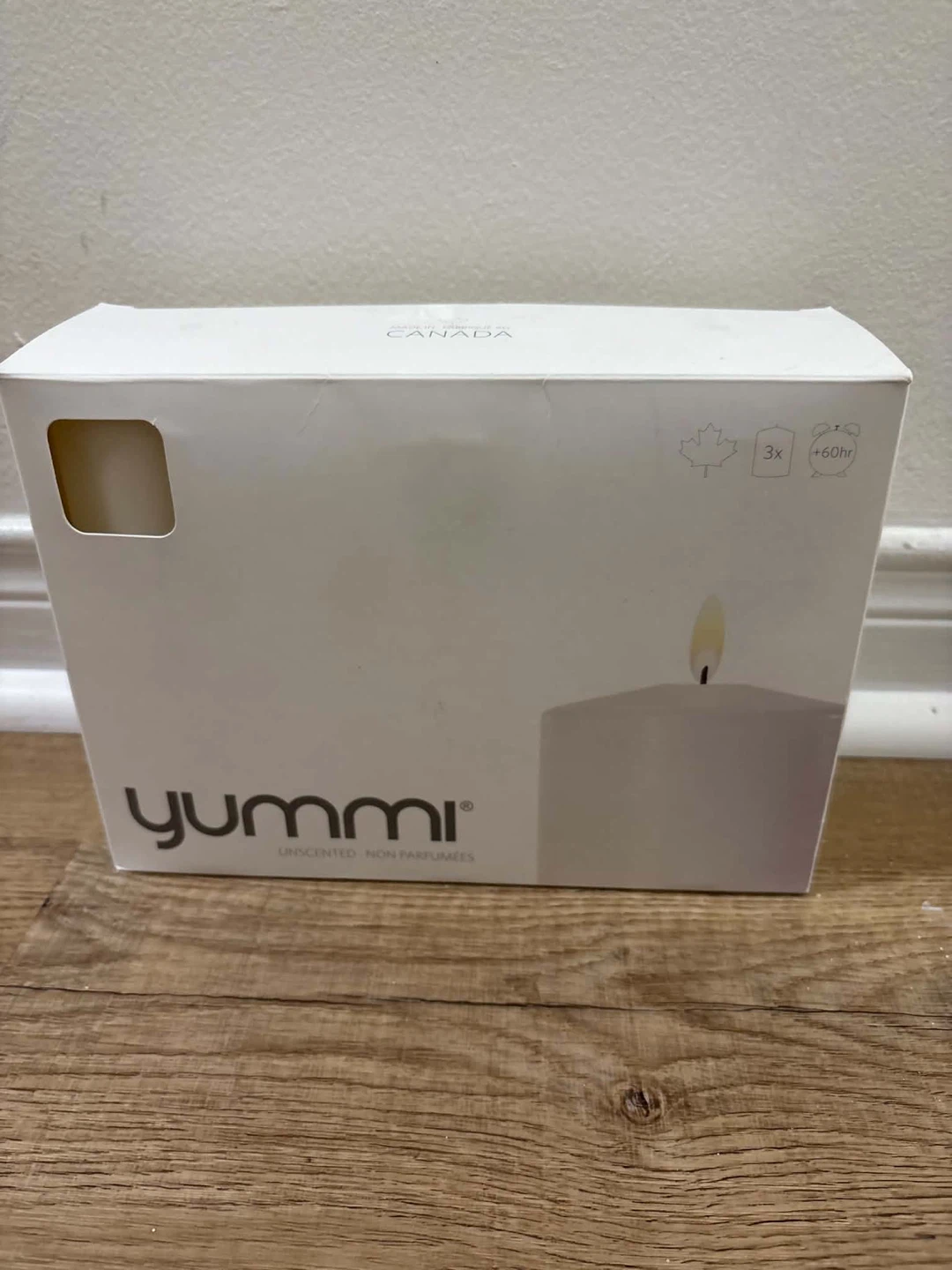3 Yummi Unscented Pillar Candles