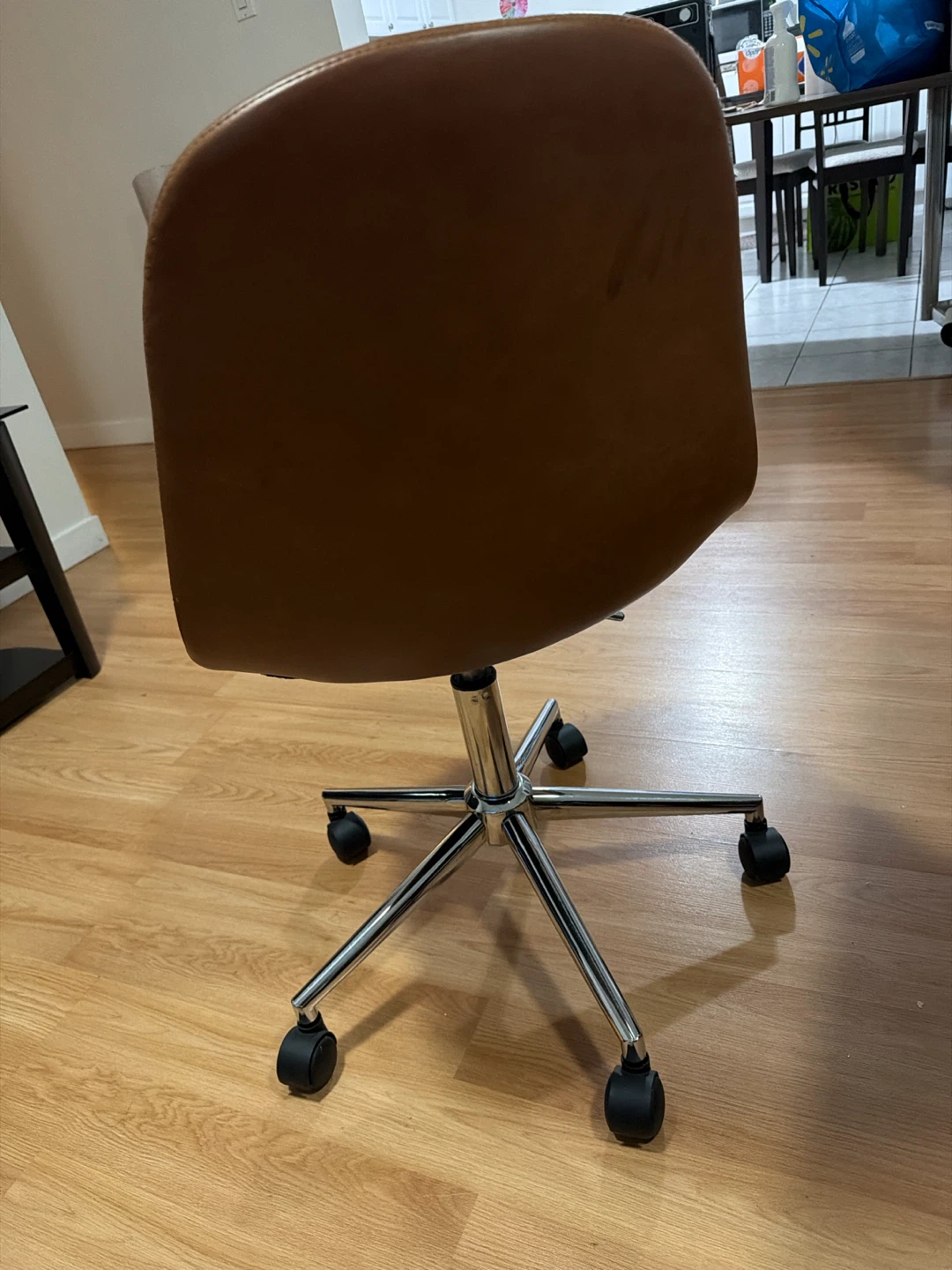 Brown Faux Leather Office Chair - photo 3
