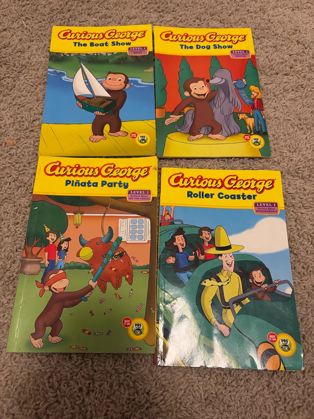 4 Curious George Level 1 Books