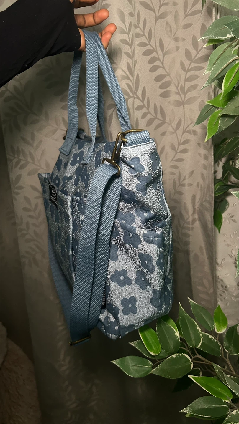 Blue Floral Canvas Tote Bag - photo 3