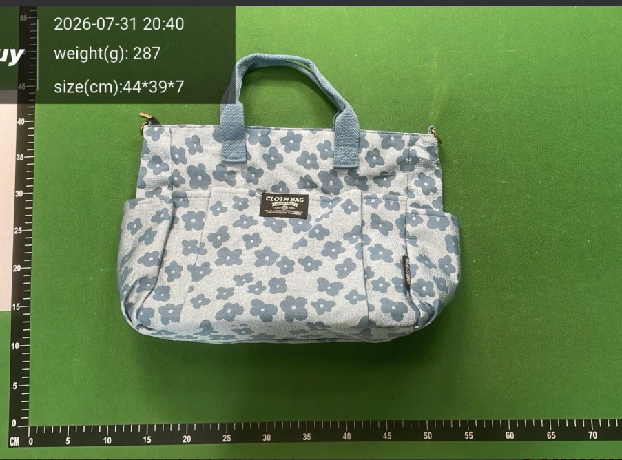 Blue Floral Canvas Tote Bag - photo 4