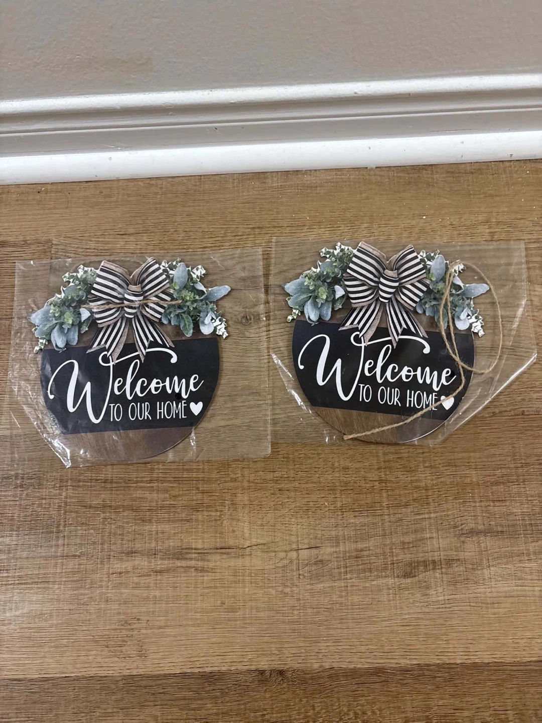2 Small Welcome To Our Home Door Signs