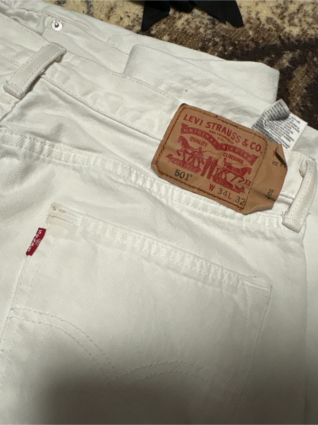 Levi's 501 Original Fit Jeans White W34 L32 - photo 2