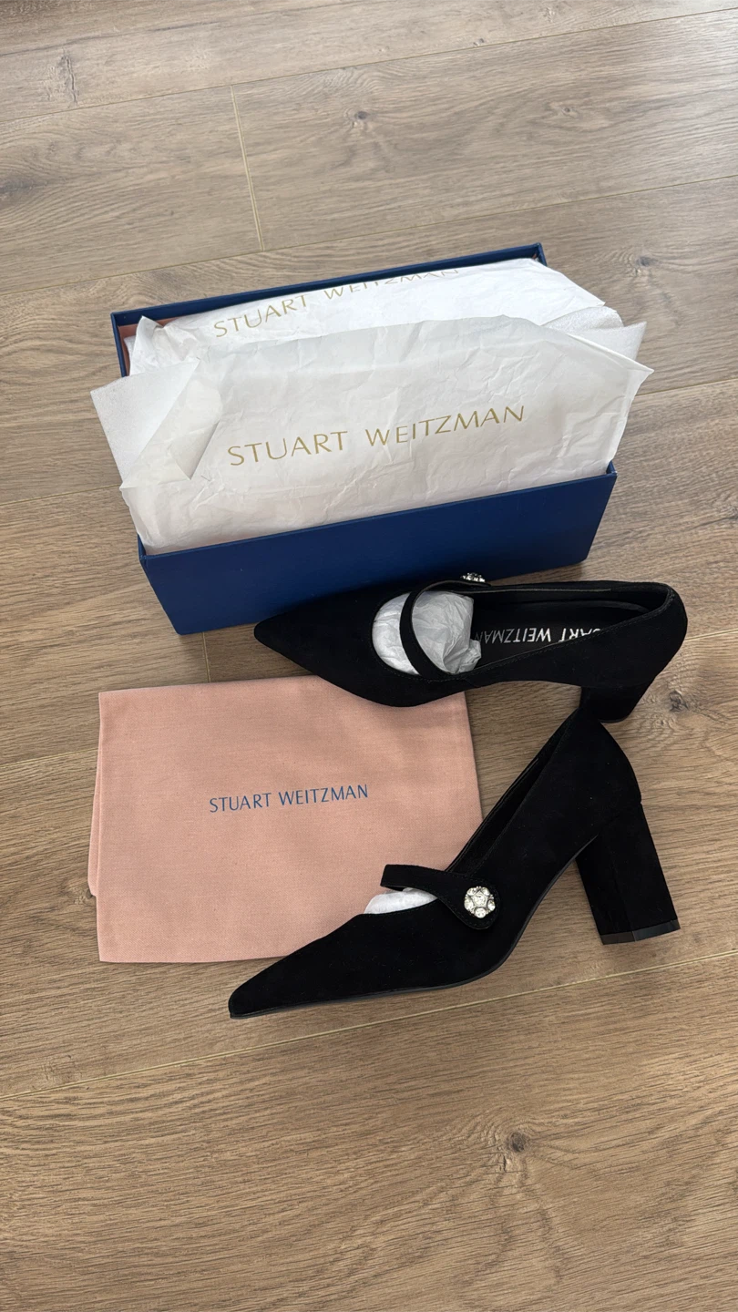 Stuart Weitzman Black Suede Mary Jane Pumps - photo 2