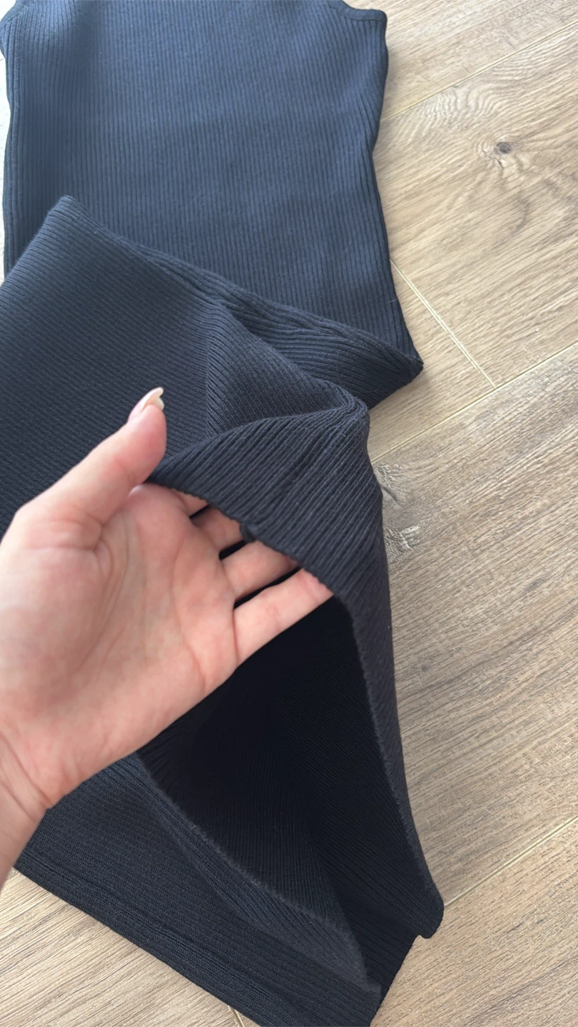 Black Ribbed Knit Midi Dress - photo 5