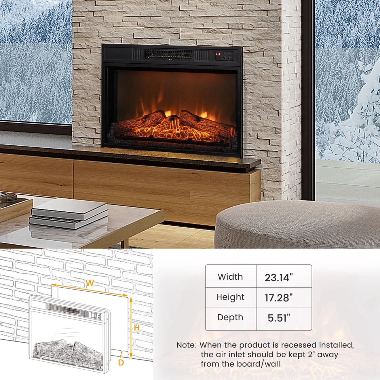 Electric Fireplace Insert - photo 3
