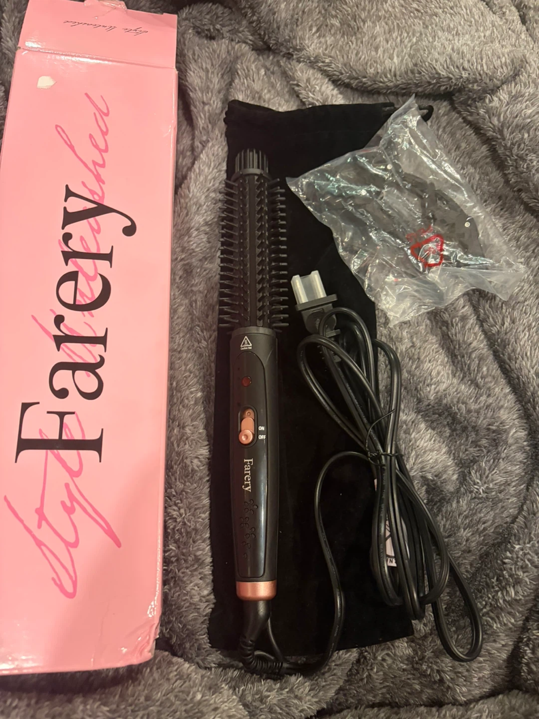 Brand New Farery Thermal Heated Round Brush Curling Wand NIB