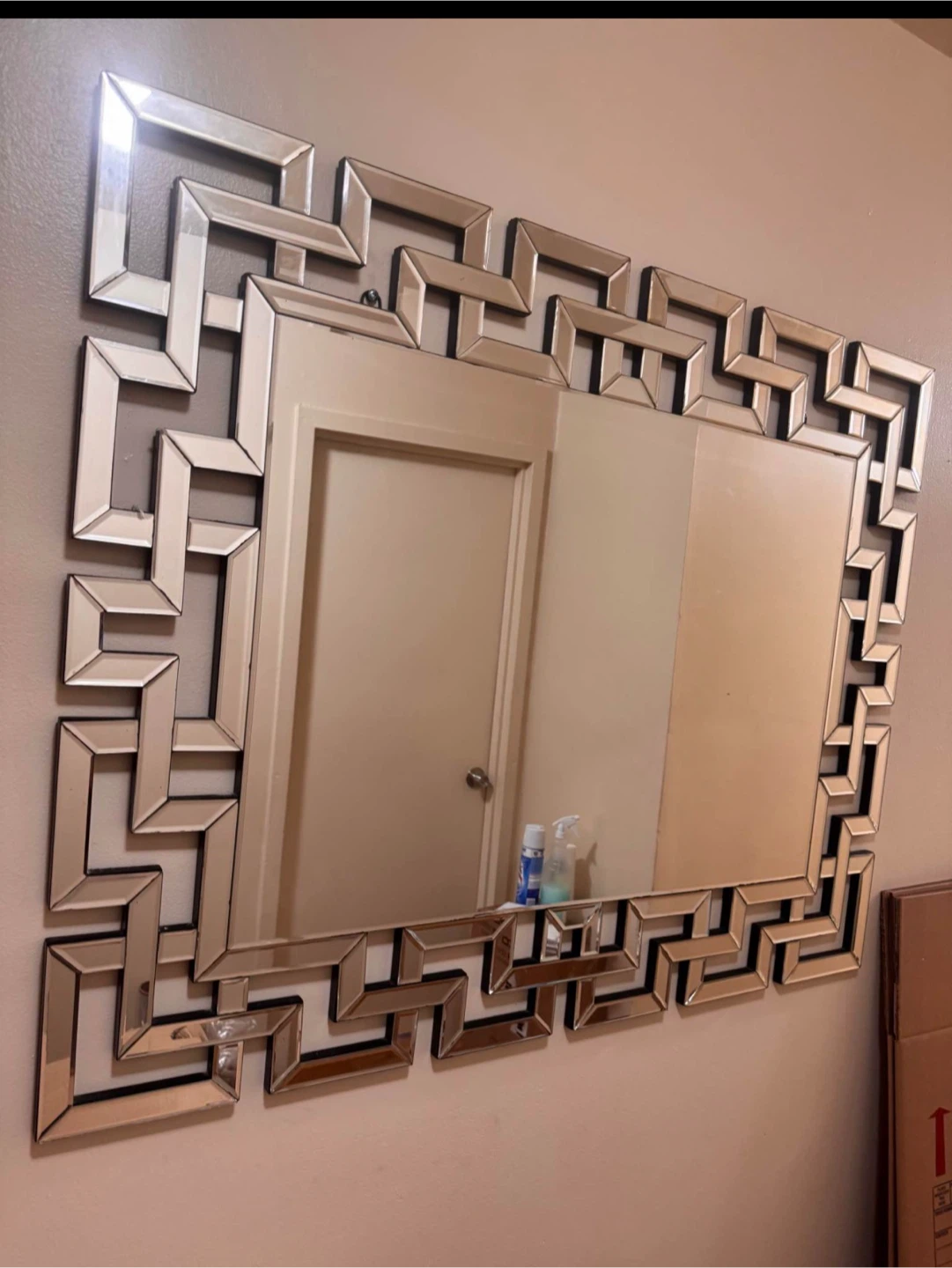 Large Geometric Mirrored Wall Mirror - photo 2