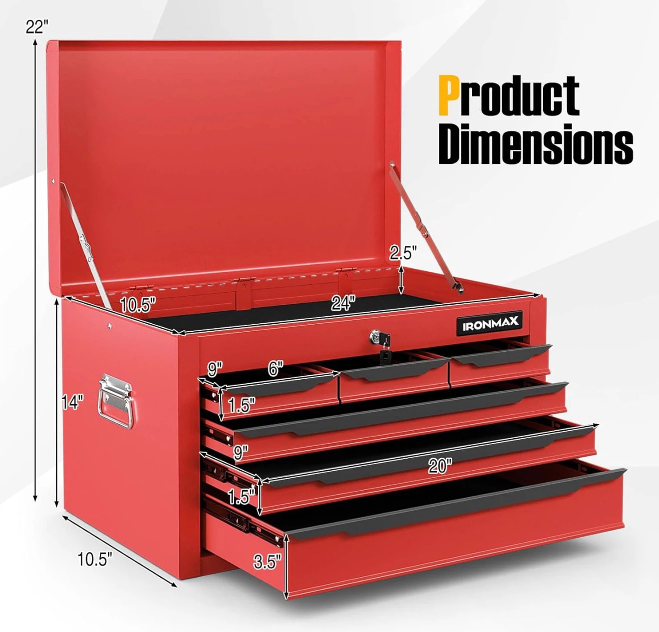 Ironmax Portable Metal Tool Chest - photo 3