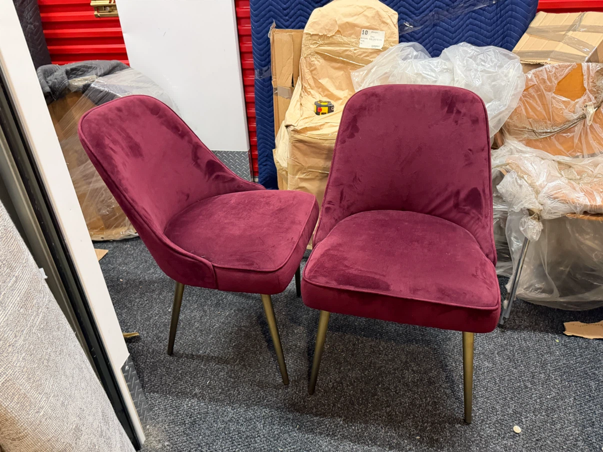 Set of Two fuchsia Velvet Dining Chairs - photo 2