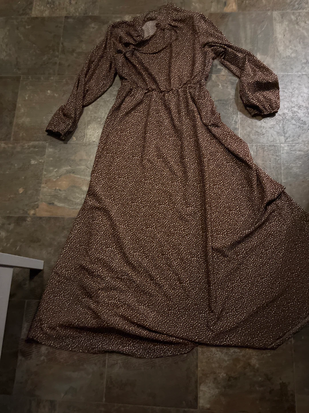 Long Sleeve Patterned Maxi Dress