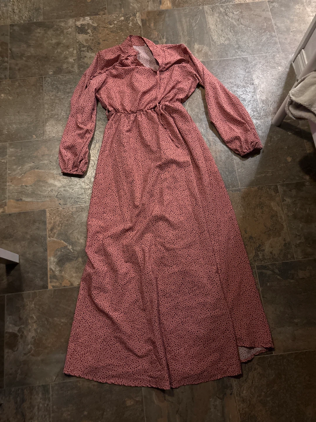 Long Sleeve Patterned Maxi Dress - photo 2