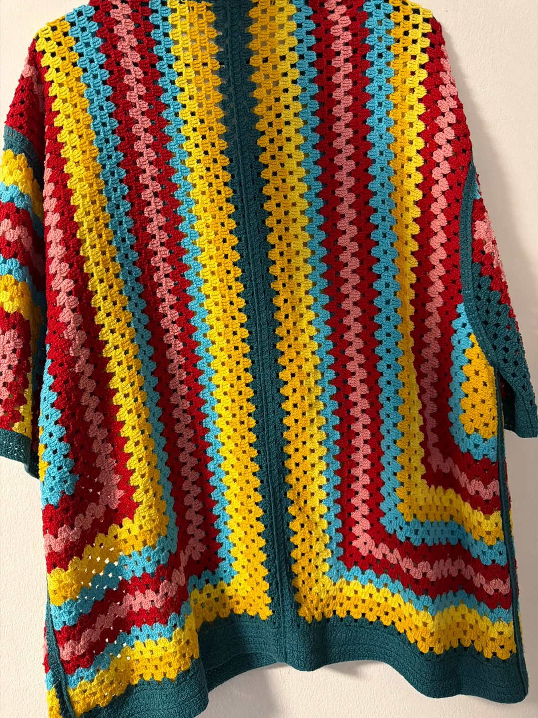 Multi-coloured crochet button-up shirt - photo 2