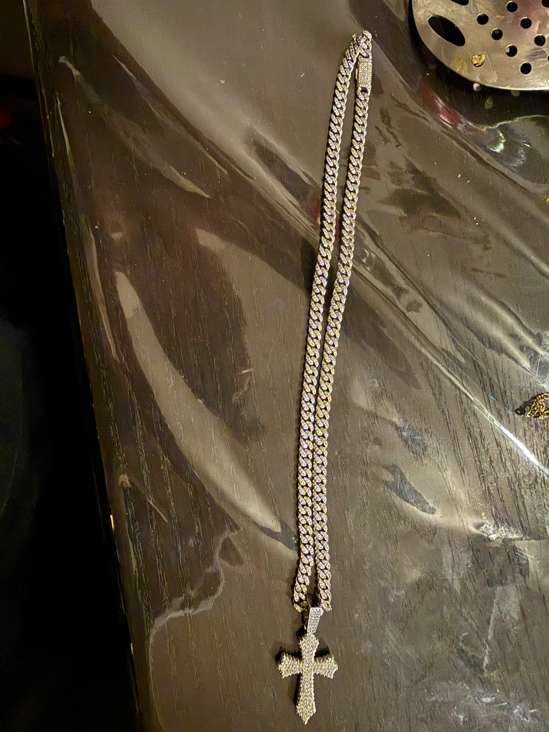 925 Sterling Silver Iced Out Cross Necklace