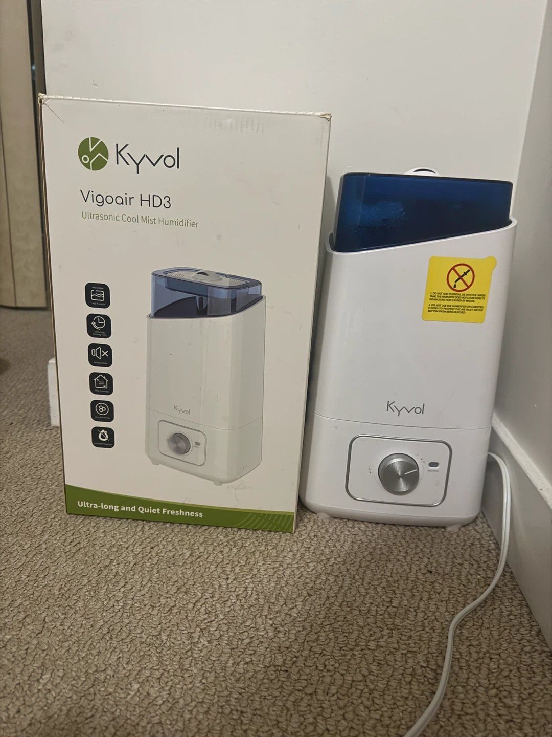 Kyvol Vigoair HD3 Ultrasonic Cool Mist Humidifier