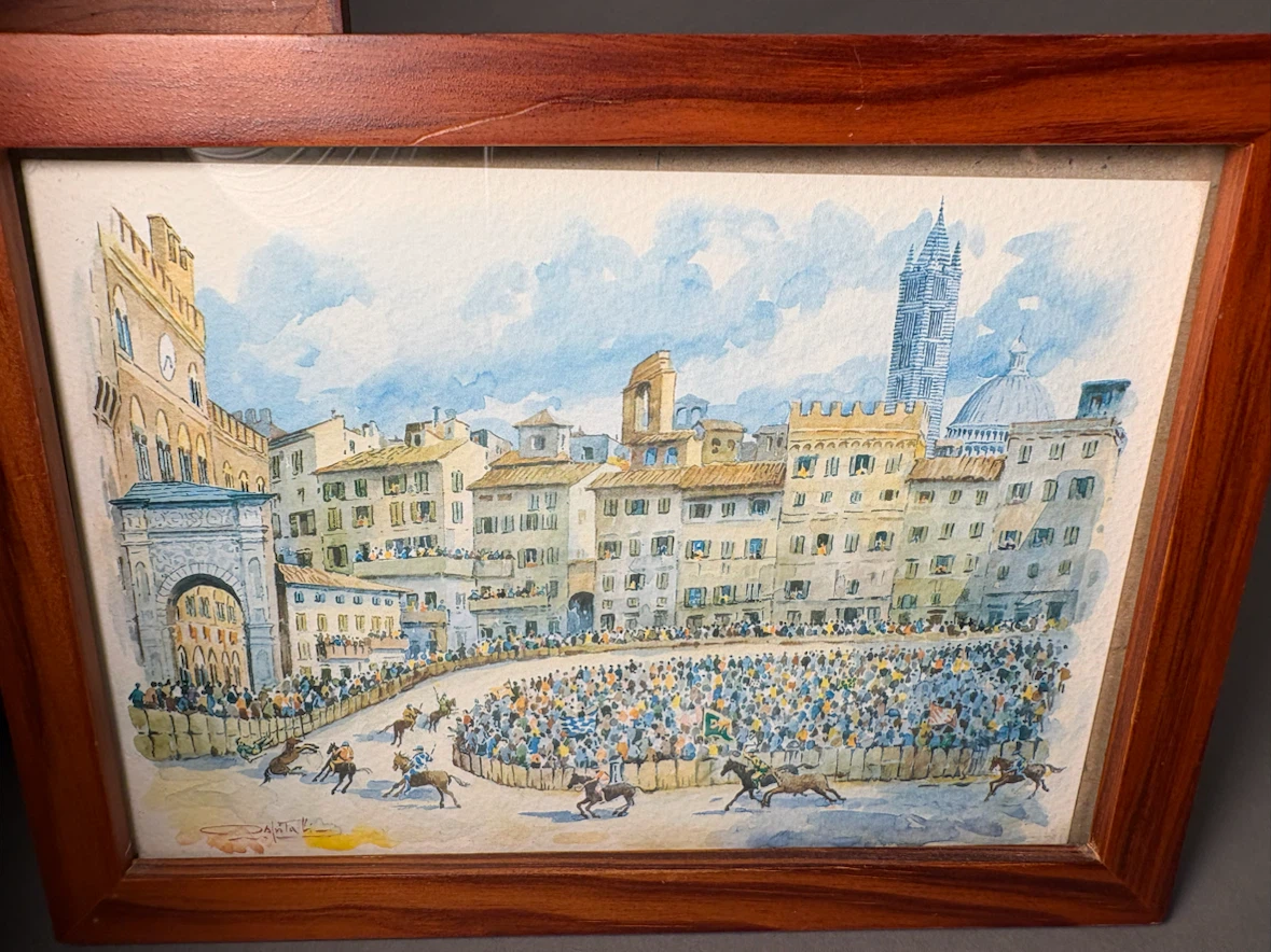 Set of Two Framed Italian Watercolor Paintings - photo 4