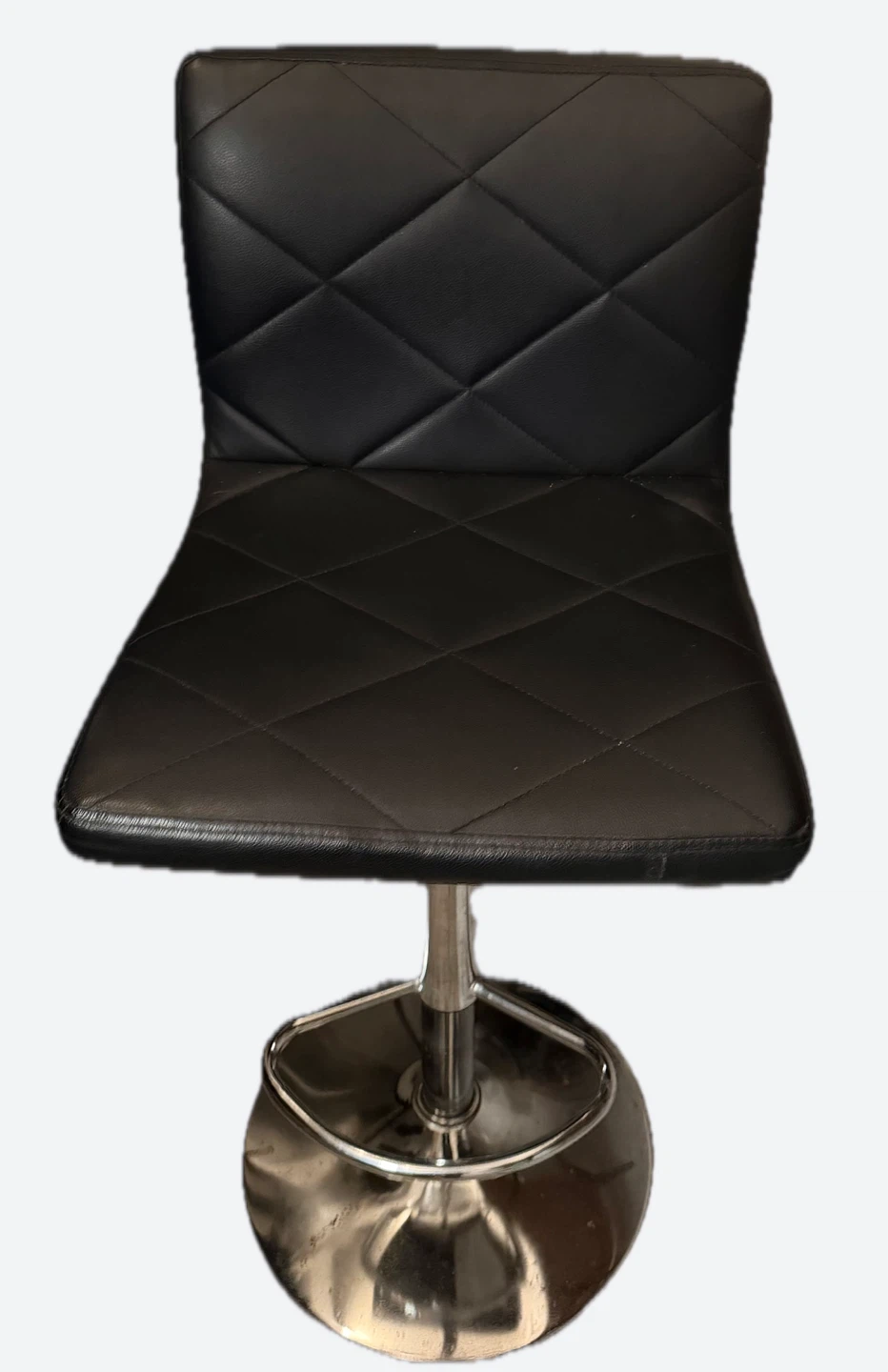 Set of 2 Black Diamond Stitched Bar Stools - photo 2