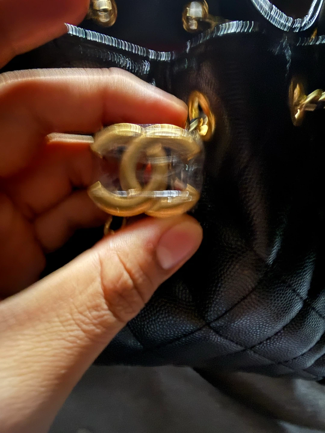 Chanel Black Quilted Caviar Leather Bag
