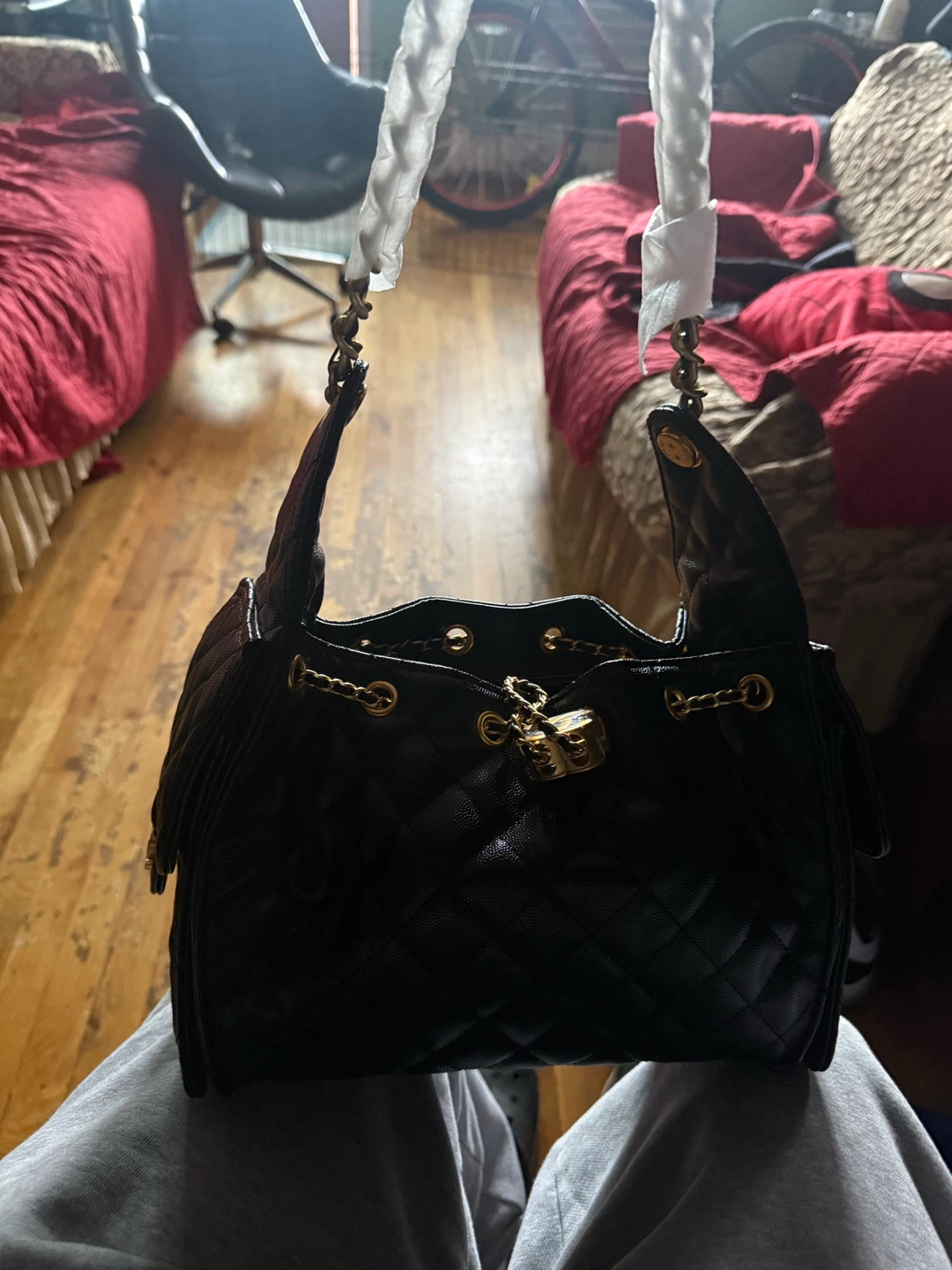 Chanel Black Quilted Caviar Leather Bag - photo 2