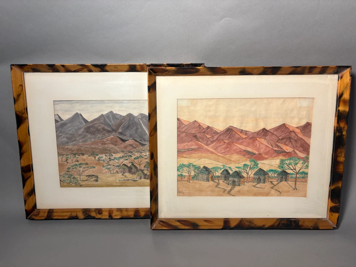 Pair of Ken Golub Framed Landscape Watercolors