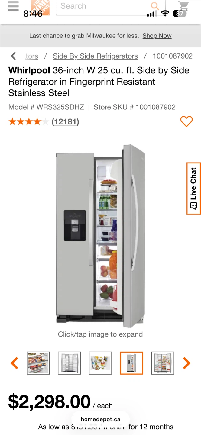 Whirlpool 36-inch Side-by-Side Refrigerator - photo 2