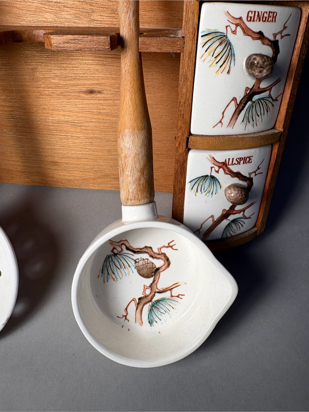 Vintage Wall-Mount Spice Rack with Utensils - photo 5