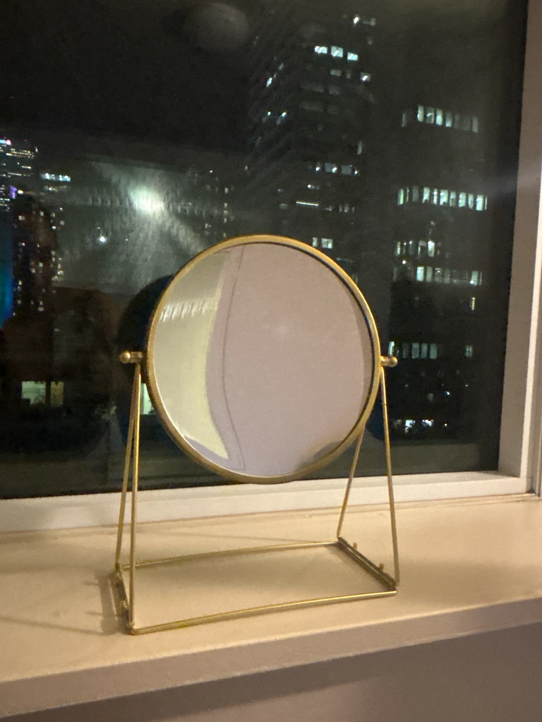 Gold Metal Tabletop Mirror