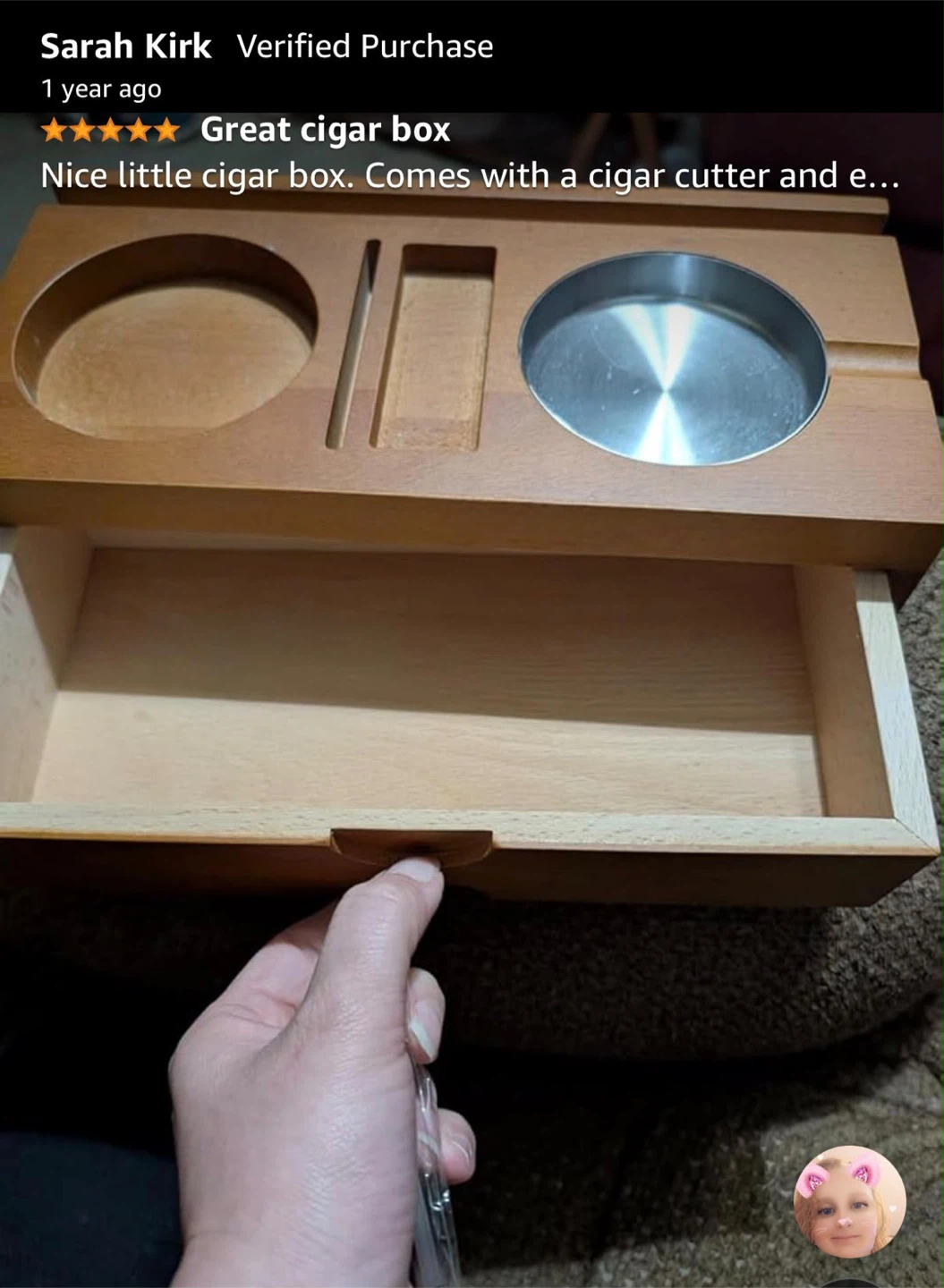 Wooden Cigar Ashtray Set gift for men Christmas gift - photo 2