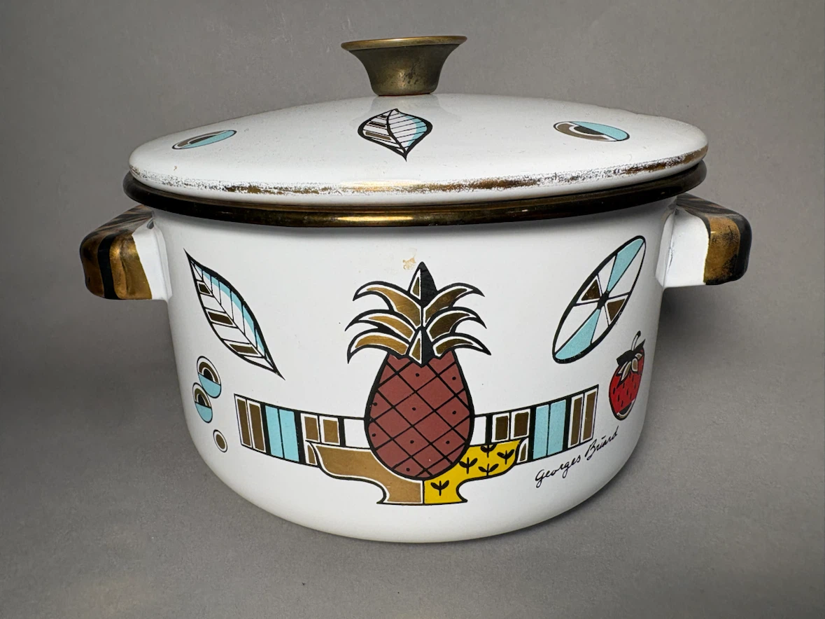 Georges Briard Enamel Pot with Lid