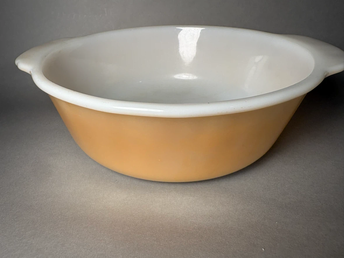Fire-King Peach Lustre Casserole Dish