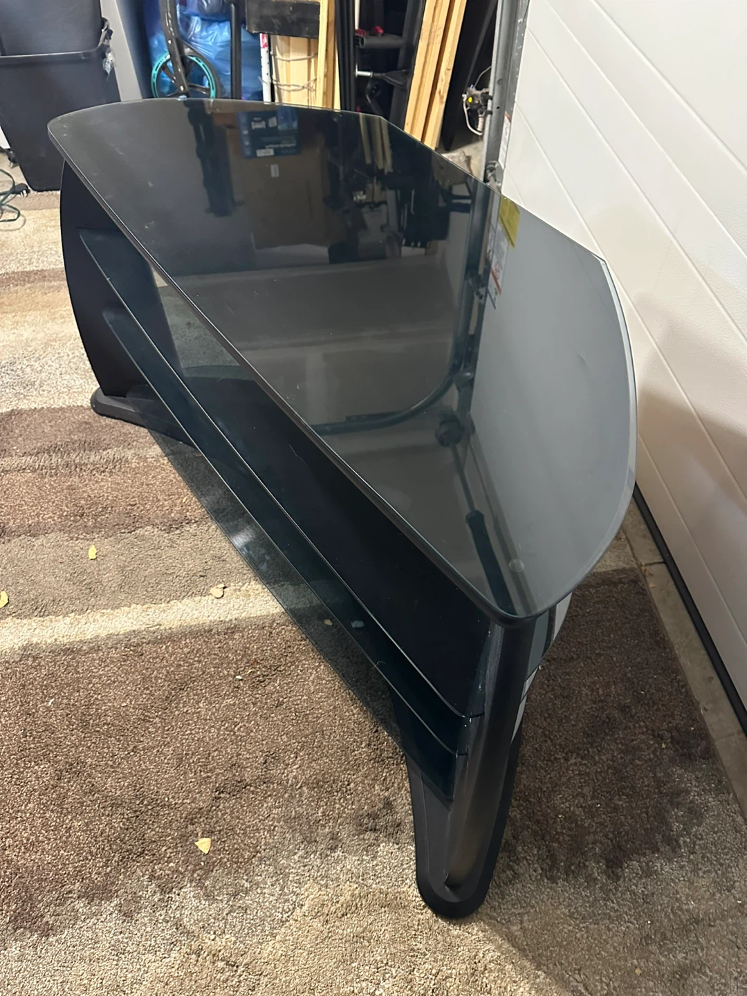 Modern TV Stand – Black Tempered Glass