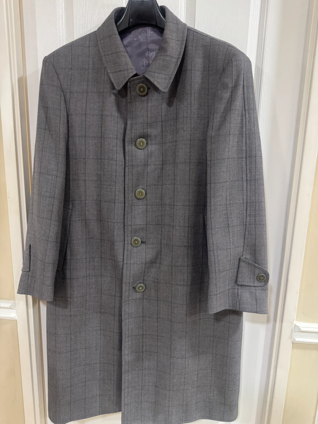 Baromon Grey Plaid Overcoat